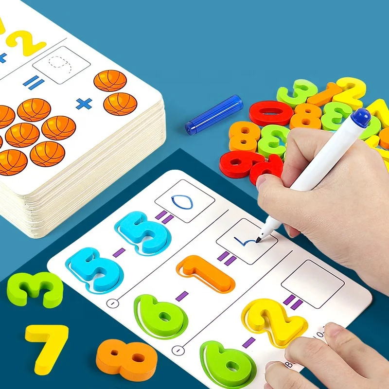 Mathematics Teach Card Erasable Pen Math Educational Toys Cognitive Arithmetic Writing Tool Kindergarten Games