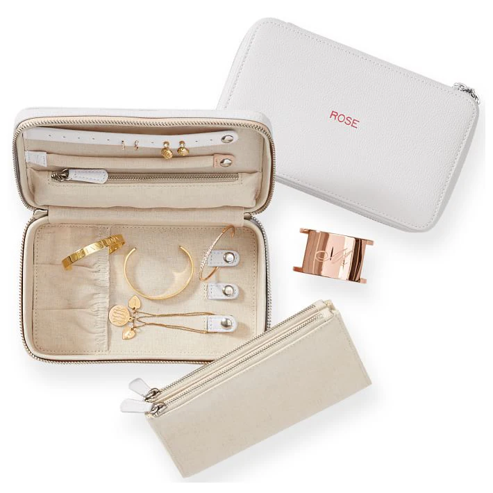 Hot Custom Pu Leather Portable Jewelry Case Small Travel Jewellery Organizer Storage Jewelry Box