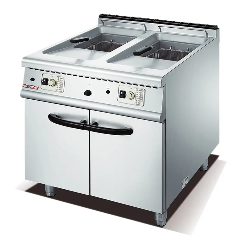 2 tank 2 basket gas deep fryer wtih cabinet