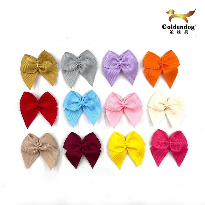 Cheap factory wholesale colors handmade pre made mini satin ribbon bow for decoration