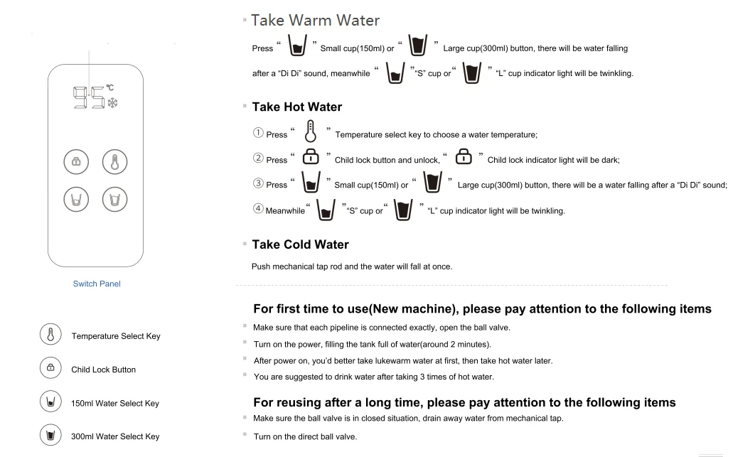 Korean style Floor Standing RO UF Water Dispenser Electric Plastic  with compressor R600a Stand Hot & Cold Vertical 220 or 110V