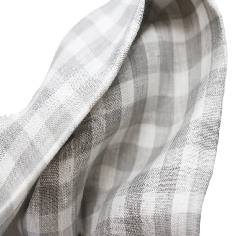 fashionable 100% linen yarndye checks fabric for shirt