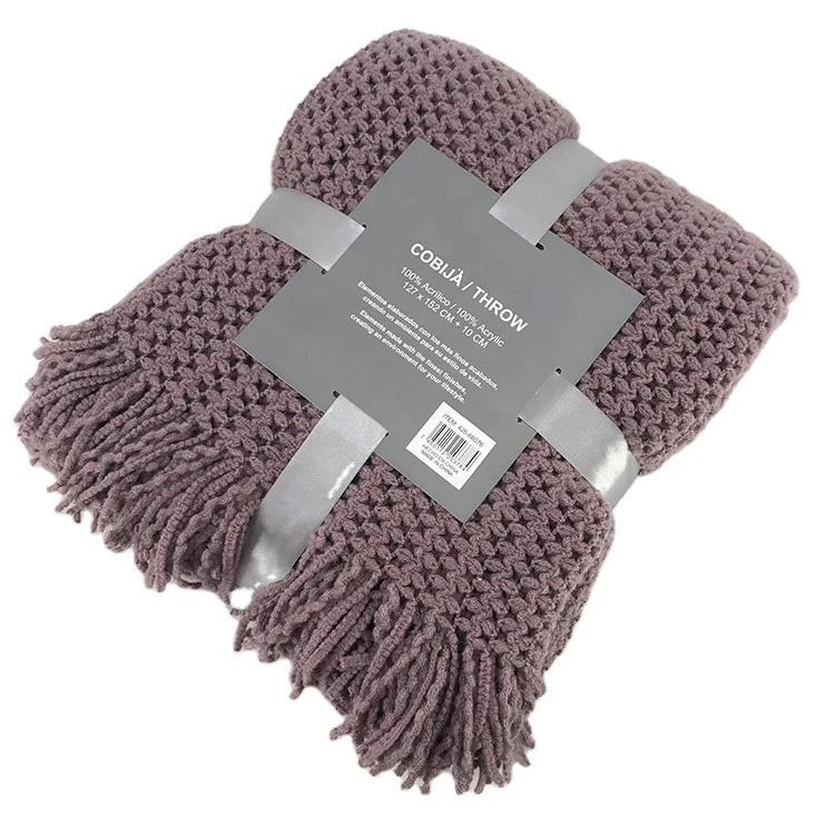 Throw Blanket Soft Lightweight Decorative Knitted for Sofa Couch Home Decor Modern for Travel Acrylic Blanket