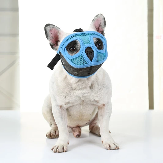 French BullDog Muzzle Breathable Mesh Dog Muzzle For Dogs