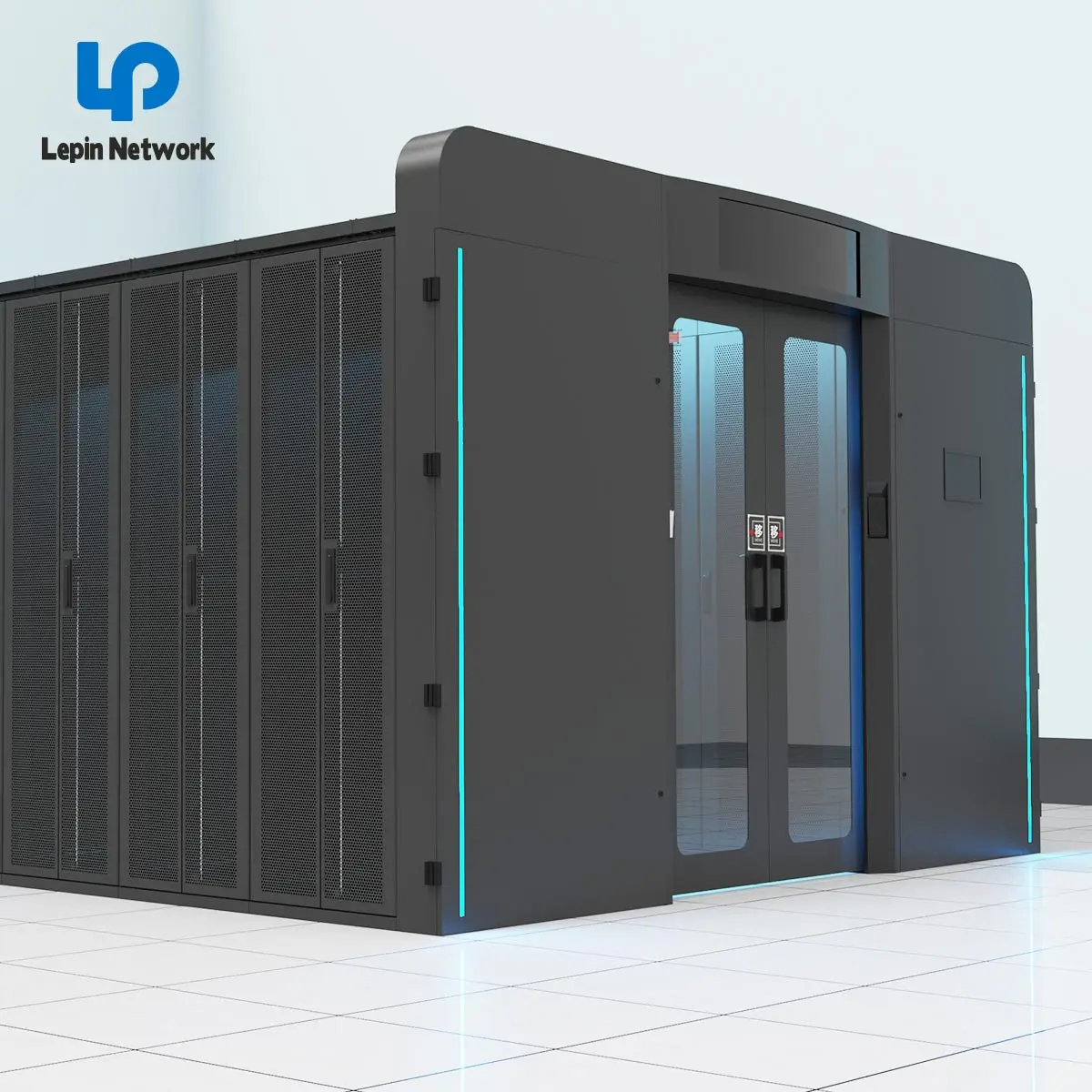 ningbo lepin factory  custom glass door cold containment  aisle 42u KH KA network cabinet Fire linkage control unit B2 TYPE