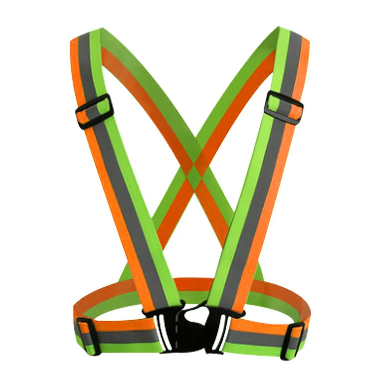 Reflective Vest Suspenders For Men Night Riding Safety Protection Suspender Clip Elastic Harness Men Suspender