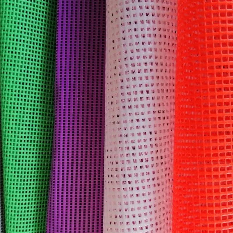 Reinforced Colorful Plastic Mesh PVC Coated Mesh Tarp Materials Vinyl Mesh Fabric