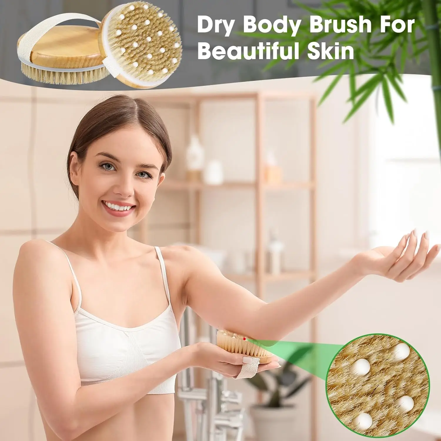Wholesale 100% nature high quality boar bristle body brush private label bath brush