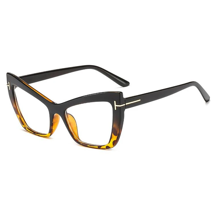  China Wholesale Latest Model Funky Eyewear 2021 Optical Eyeglasses Frames Spects Spring Hinge Women Large Cateye Glasses