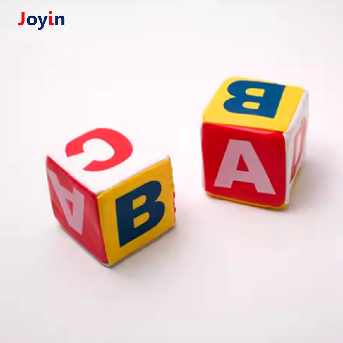 4-Inch Set of Three Math Suede Balls Square Ball with Letters & Dice Kids Leather Soft Plush Stuffed Ball Toy