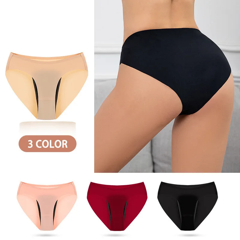 New Ice Silk Leak Proof Menstrual Panties Inner diaphragm-fast water absorption Widening Crotch Breathable Physiological Pant