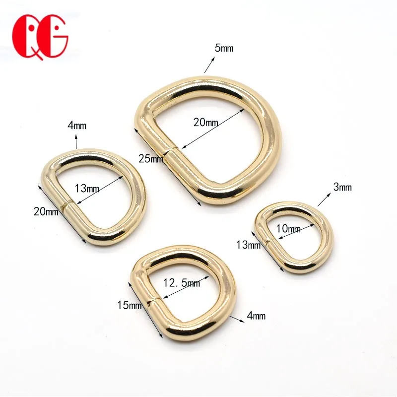 Factory Direct 1 inch  1/2 inch  Silver Gold metal D ring  webbing straps loop ring for bags belt Buckle Sewing for bag clothes