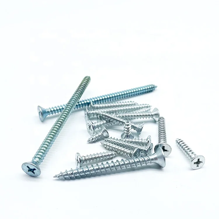 Wholesale Carbon Steel Galvanize Din7982 Countersunk Flat Head Phillips Self Tapping Screws