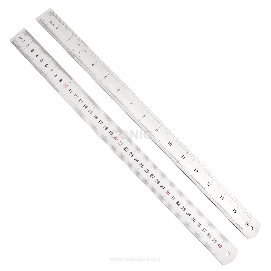 40cm 16inch aluminum alloy straight ruler with metric and imperial scale