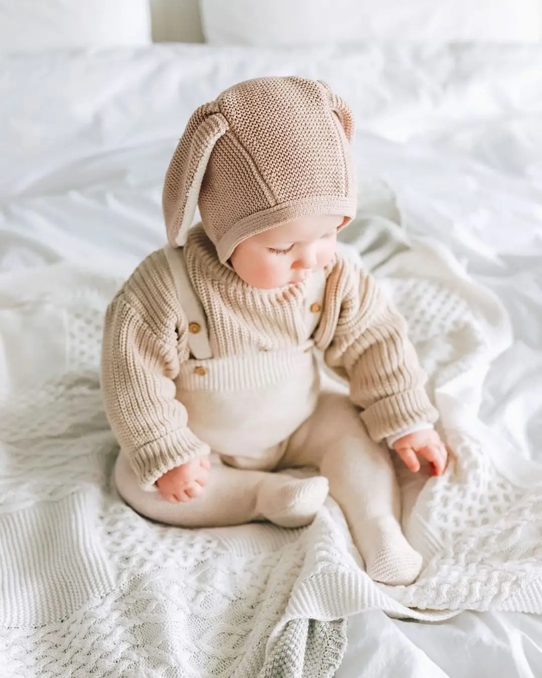 organic cotton knit baby dungarees newborn romper overall jumper clothes for winter autumn season