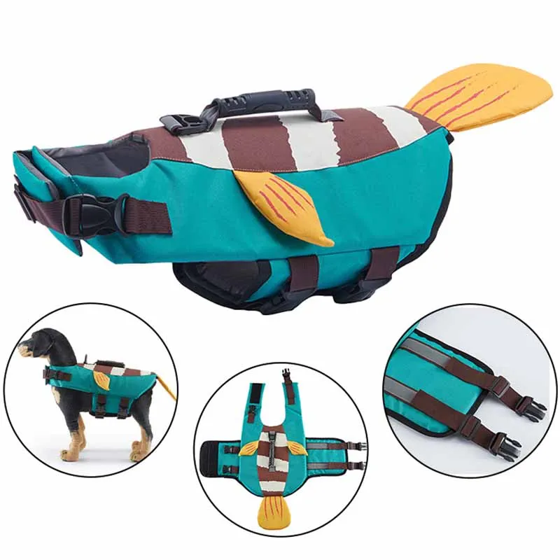 PiCiPaw High Flotation Dog Life Jacket with Rescue Handle Reflective Pet Swimming Vest Safety Vest