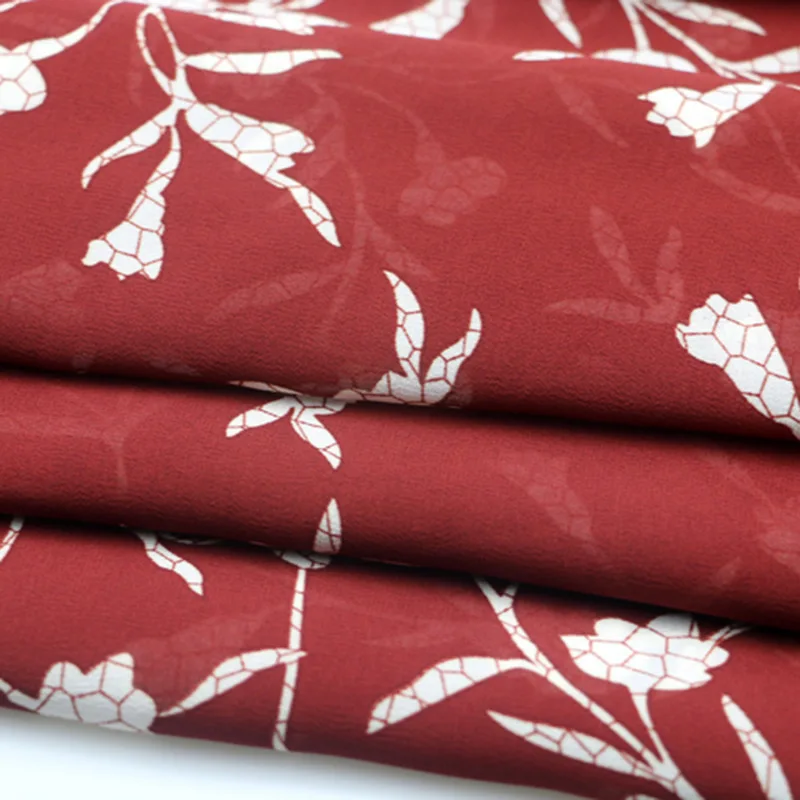 Silk chiffon crepe spring and summer Chiffon printed fashion dress printed fabric polyester silk