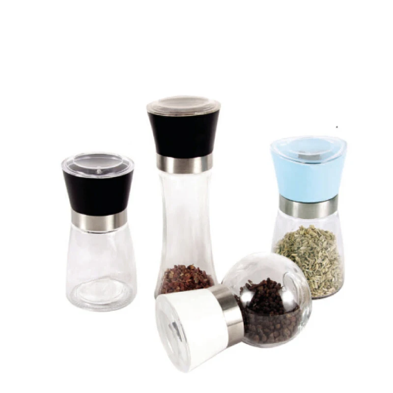 Hand Glass Dry Spice Grinder Glass Salt Pepper Grinder