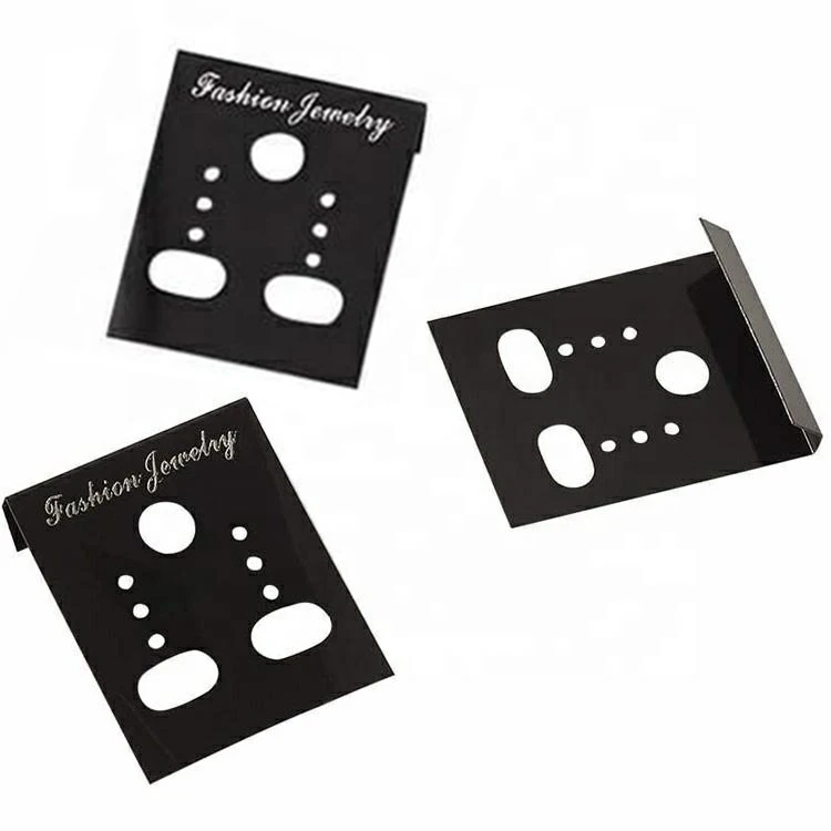 Luxury design Custom High Quality Made Plastic Earring Display Cards Black PVC Jewelry Card