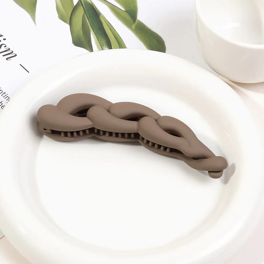 South Korea hot sale frosted hairpin fashion solid color acrylic banana clip ladies high ponytail hairpin