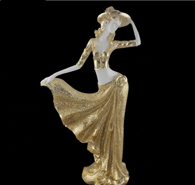 Large big Lady Gold /Silver Plated Resin Statue Figurine Sculpture Home office Decoration Craft Artificial 90cm