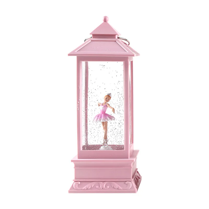 New Ballerina Lantern Light Snow Globe Kids gifts Cute girl Snowglobe with music dancer crystal ball tabletop ornament