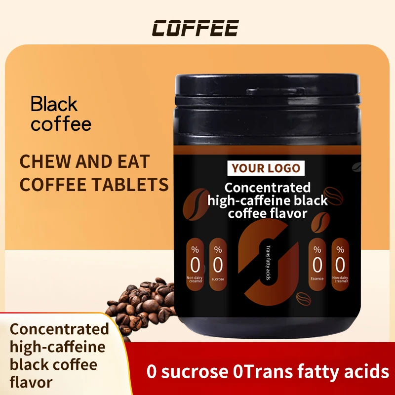 OEM/RTS Instant Coffee Neutral Taste Go Relax Packaged in Box Concentrated High-caffeine Black Coffee Tablet Candy