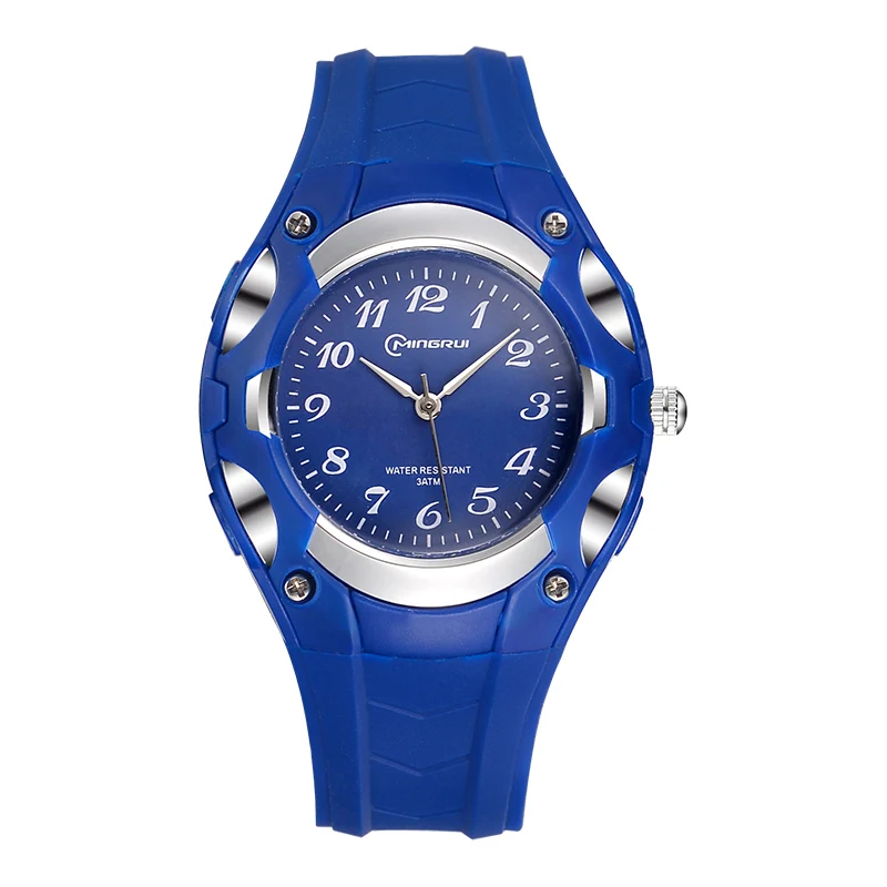Mingrui 8528AQ colorful cheap plastic students analog quartz watch