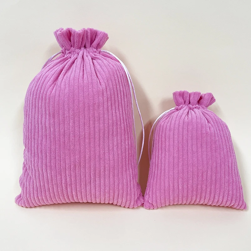 Velvet Fabric Charger Bags Corduroy Skincare Pouches Drawstring Consumer Electronics Storage Bags