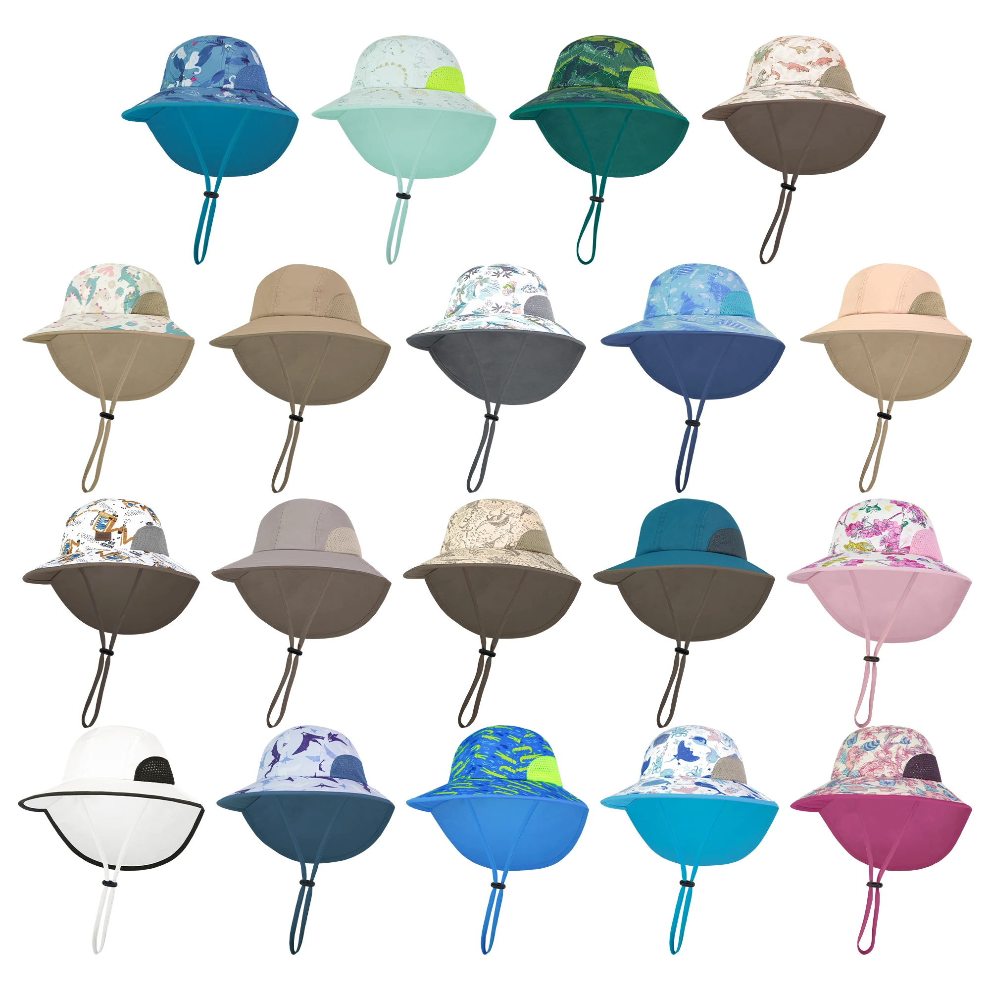 Summer Uv Protection Sun Visor Toddler Neck Cover Sun Protect Bucket Hat Kids Bucket Hat Custom Logo