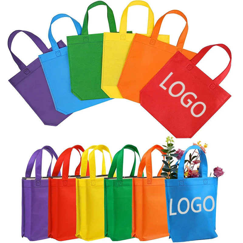 Private Label Non Woven Tote Bag Wholesale Portable Shopping Bags Reusable Eco Friendly Drawstring Non-woven Custom Logo Ecobags