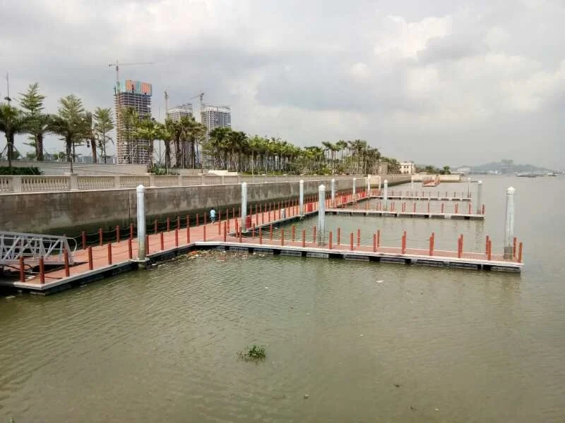 New design Alloy Aluminum Frame 6061, Wpc Deck, and Pe Main material and Floating Dock Part Pontoon Boat Floats