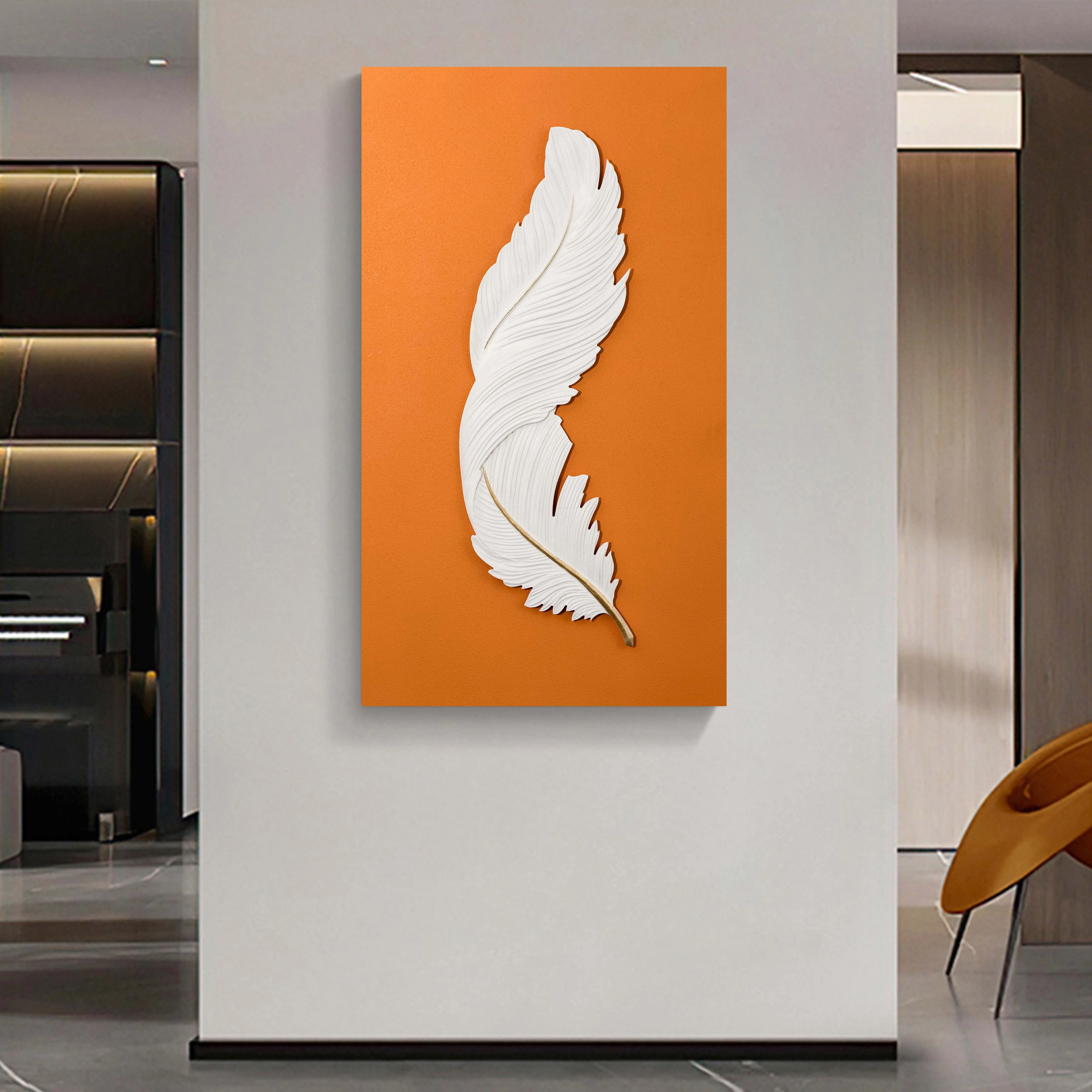 Hotel hanging paintings  3d three-dimensional painting wall decor  Wood carving for porch decoration painting