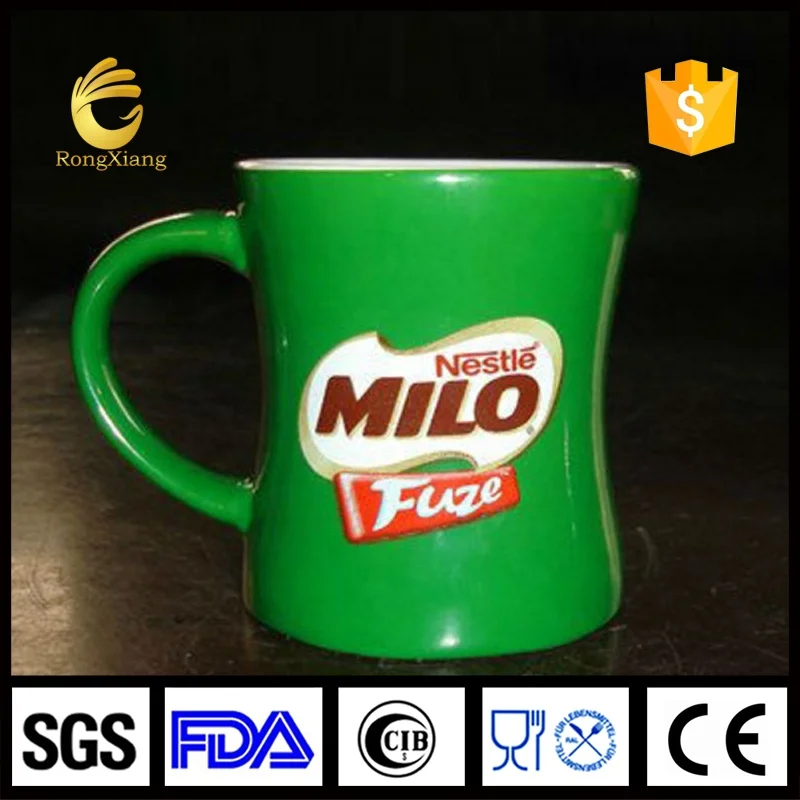 Hunan manufacturer promotional ceramic mug nestle milo mug with custom logo and packing