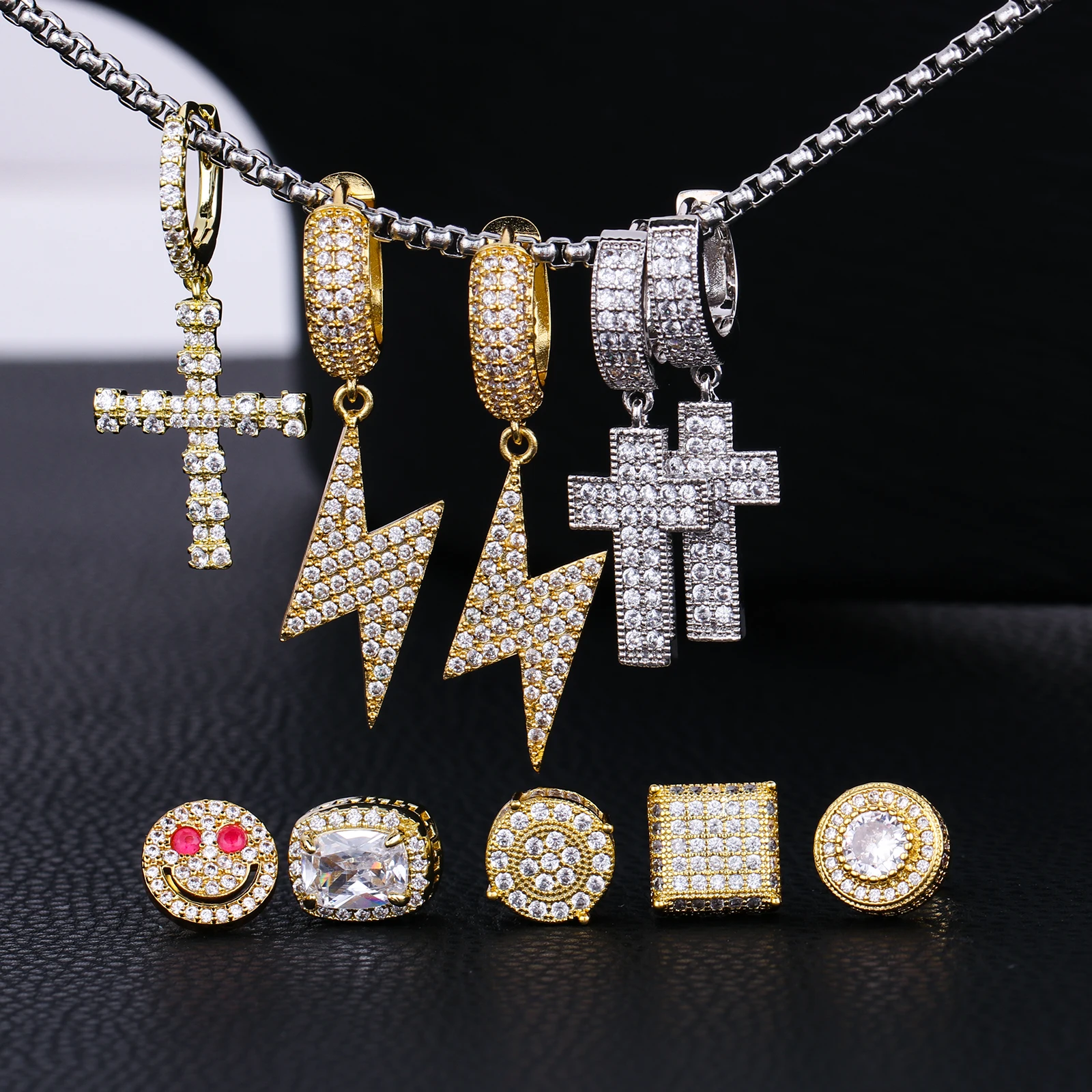 Verena Оптовая Продажа Модные 5A CZ сверкающие бриллиантовые ювелирные украшения Bling Stud