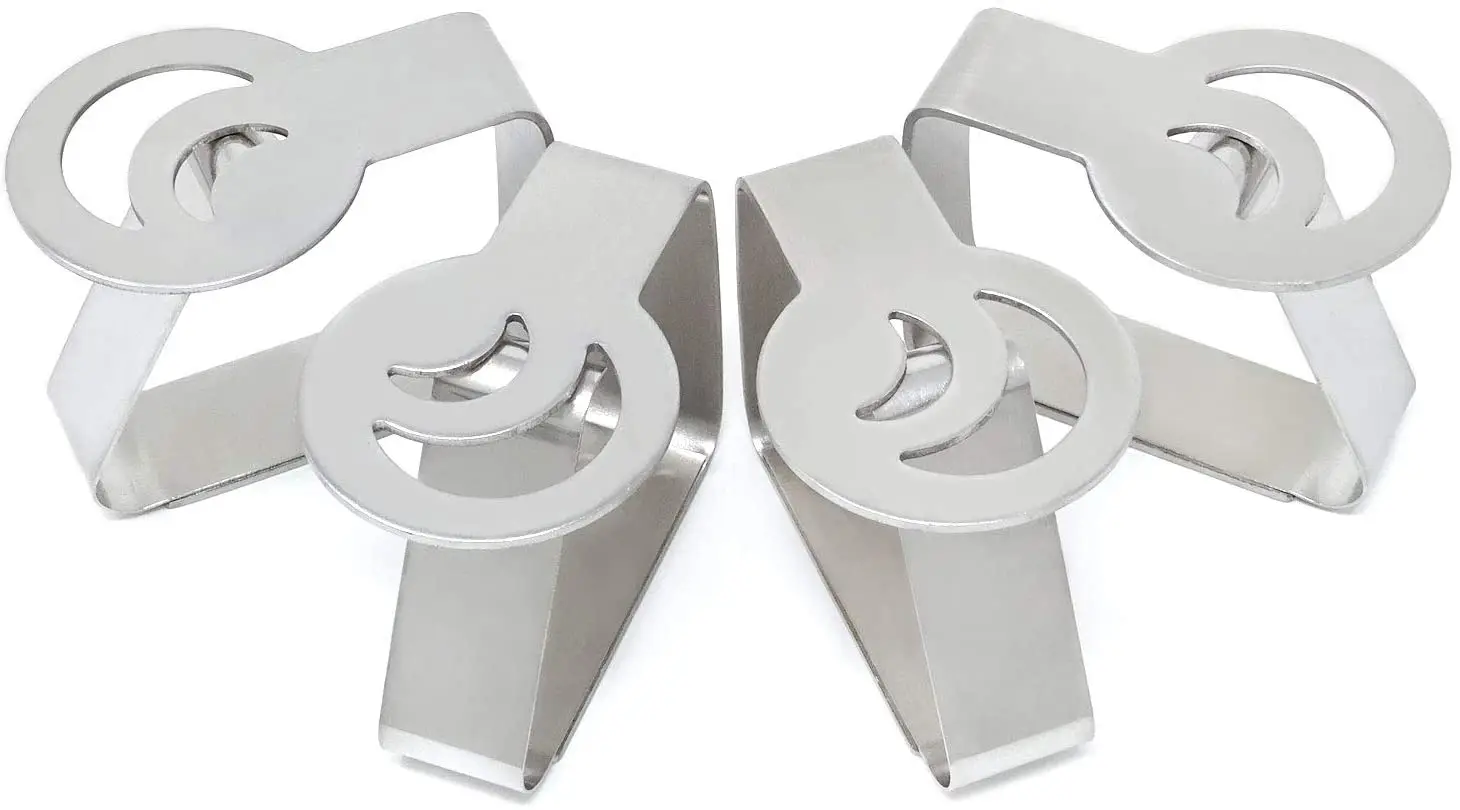 Серебряные Зажимы для крышки стола из нержавеющей стали, зажимы для скатерти для улицы и дома