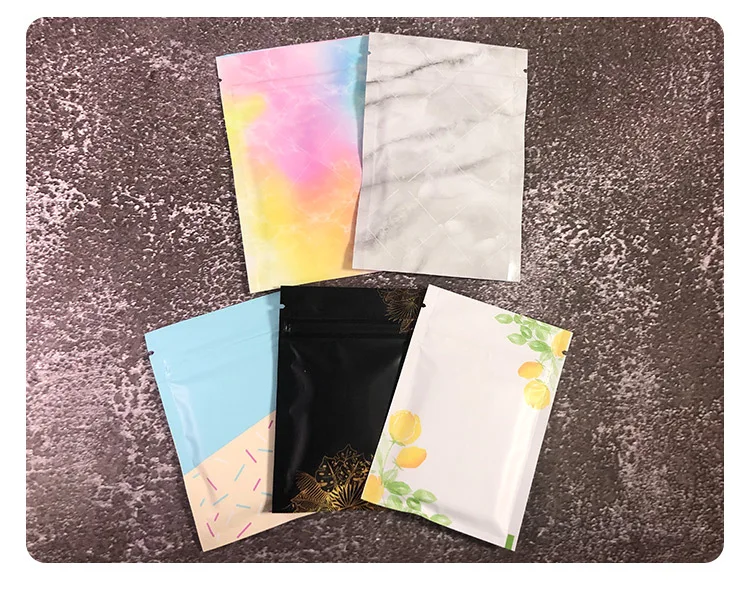 Custom Color Jewelry Ornament Small Plastic Sealing  Tea Small Packaging Bag Blind Bag Zipper Bag