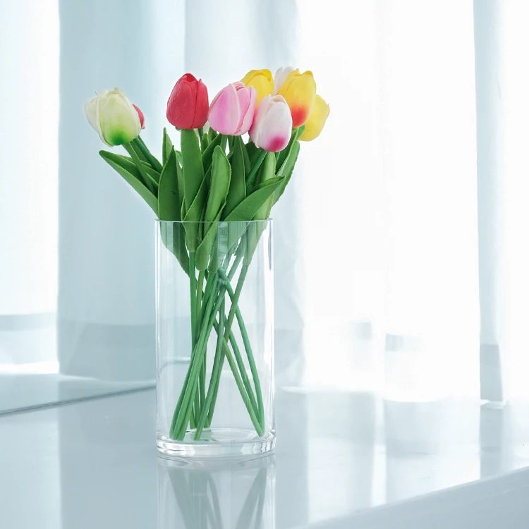 Wholesale Customized Cheap Round Clear Glass Bottle Plant Vase Flower Wall Vase Transparent 1000pcs Carton/pallet No Lids Free