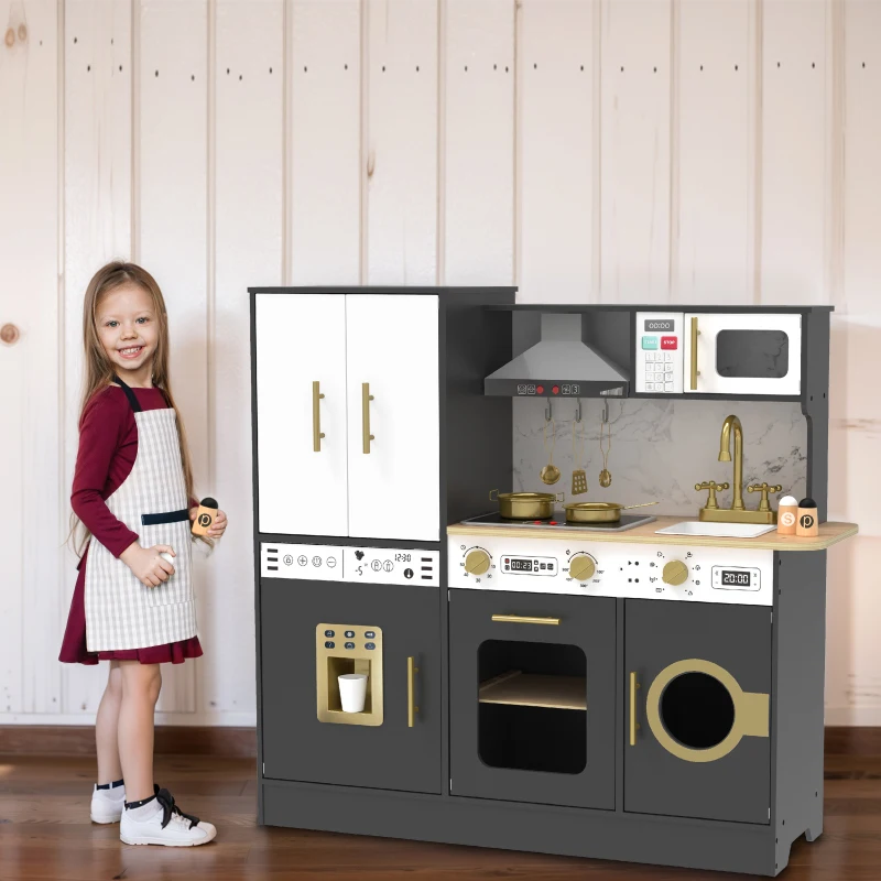 Wooden Kitchen Toys Children Simulation Cooking Games Large Cooking Set Pretend Play Toys for Kids