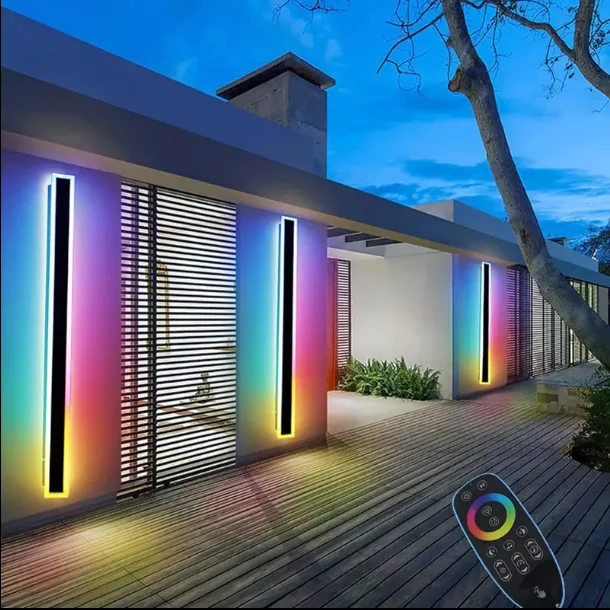 Garden Fence Villa Smart Outdoor Minimalist Linear Wall Light RGBW RGB Wall LED Light Multicolor for Wall Home Decorate
