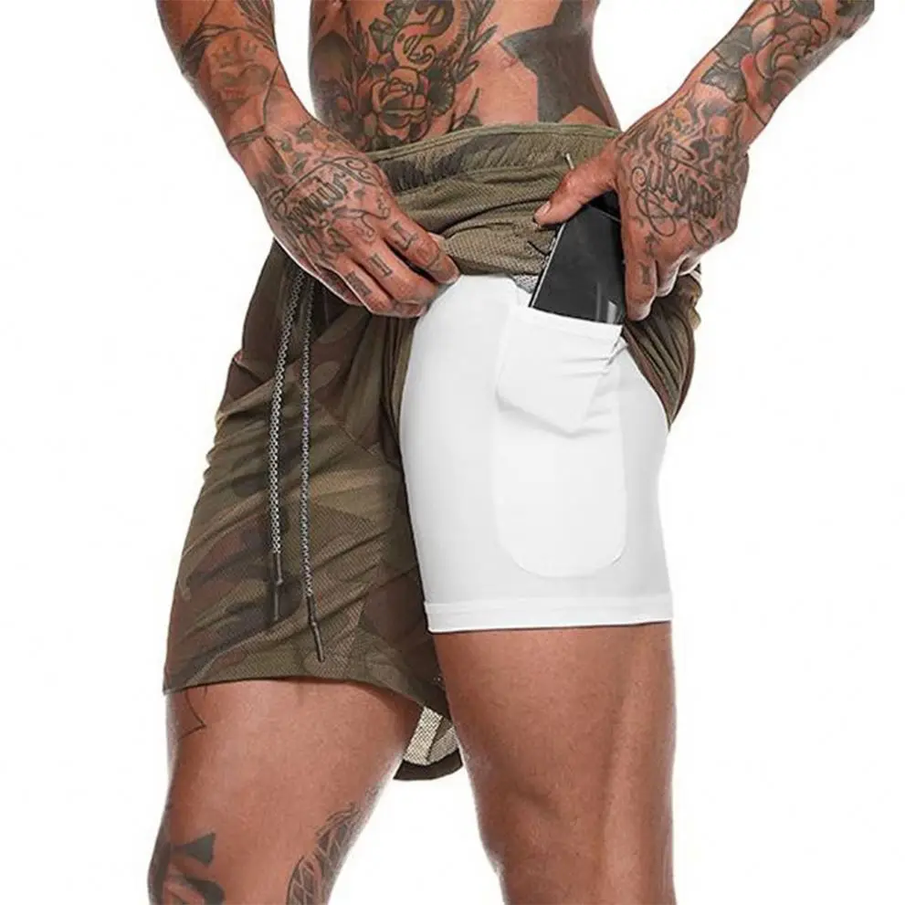 2021 Summer New Double-layer Shorts Men's Large Size Multi-pocket Quick-drying Camouflage M-trousers Pant Men Running Pants/