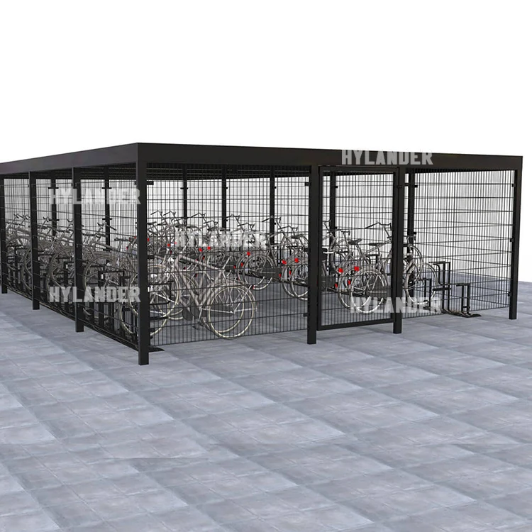 Steel large storage cage visible security street bike locker for sale