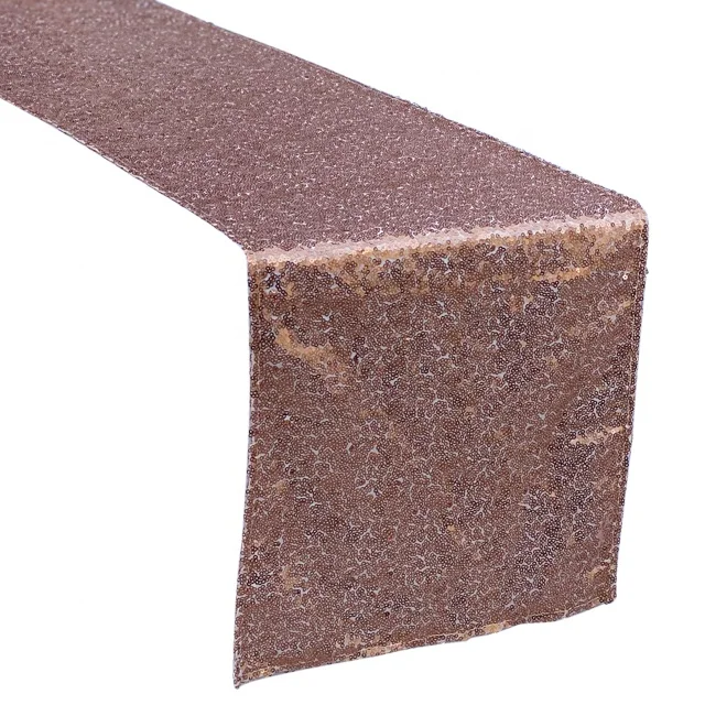 Manufacturer Luxury Wedding Banquet Sparkly Glitter Shiny Gold Sequin Table Runner