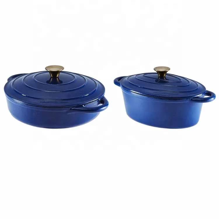 Induction Cooker Premium 6 pcs Enamel Cast Iron Cookware Sets Casserole With Grill Pan