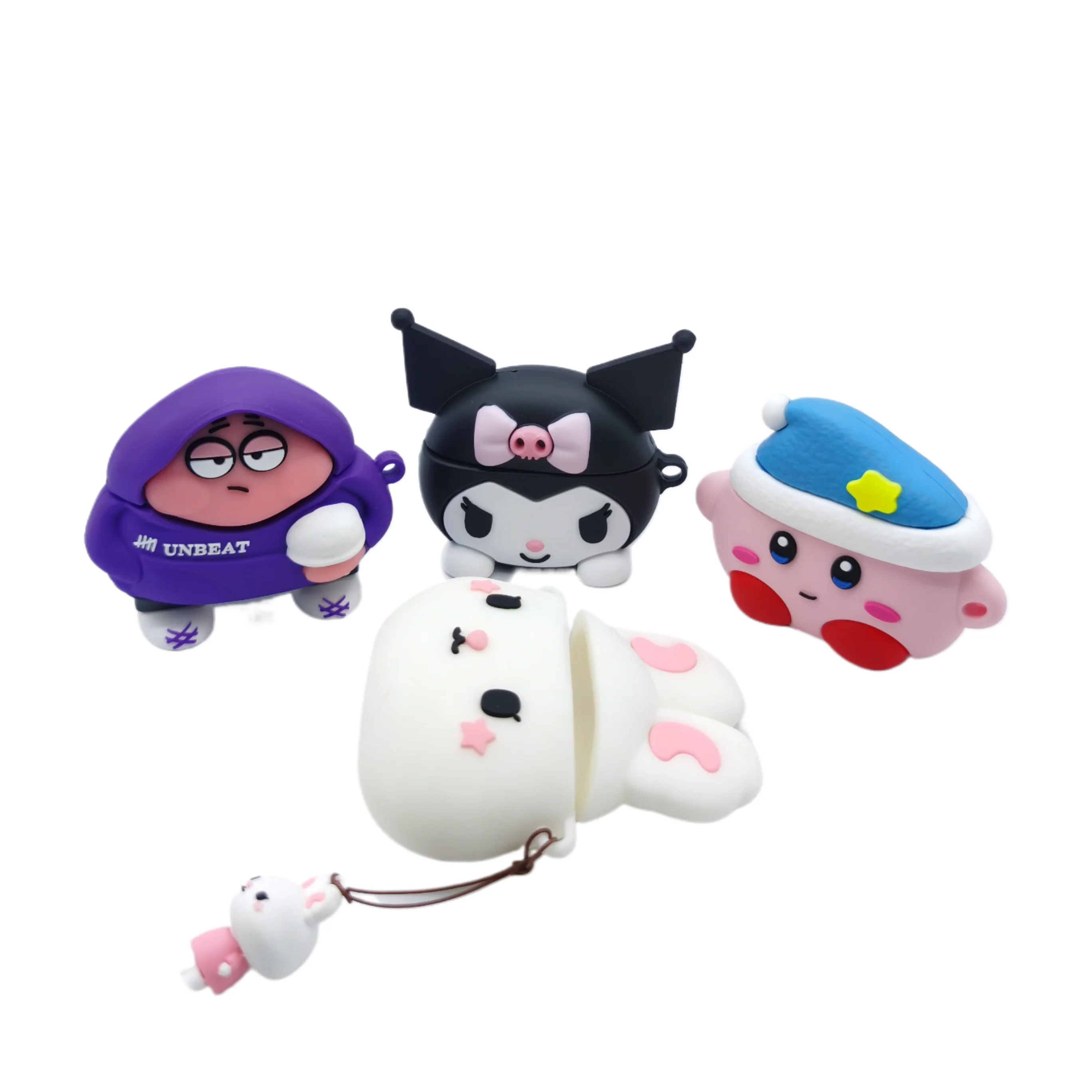 High Quality Cartoon characters shape Design Custom Earphone Case Cover Soft Silicone Case Cover Shock-Absorbing Protective Case