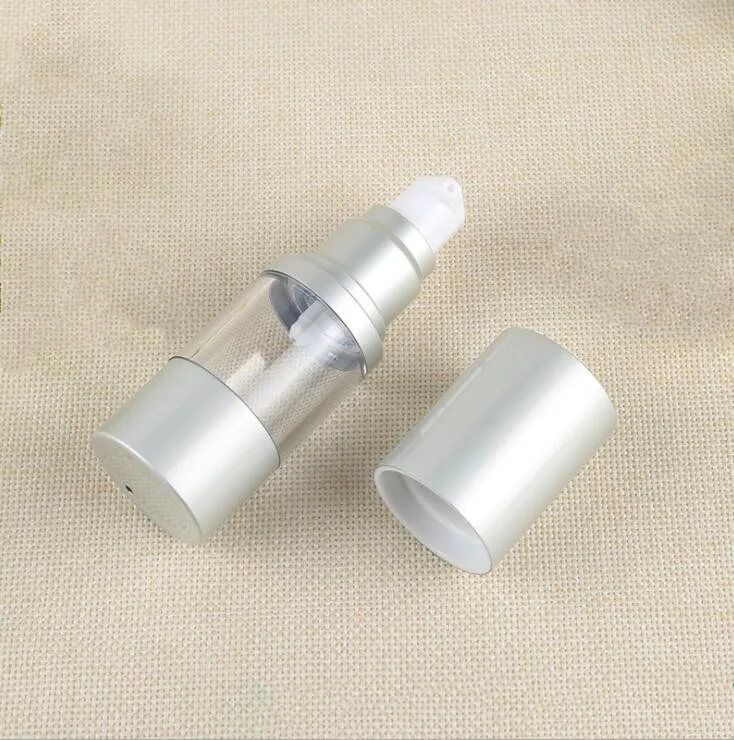 5ml 10ml 15ml 20ml 30ml  silver gold luxury 50ml airless pump bottle anodized UV aluminum cream airless pump bottle