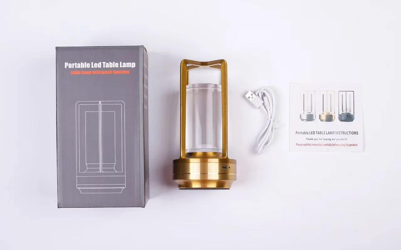 Nordic stylish Industrial Style portable Lamp Cafe Bar Table Outdoor Ambient Lantern Light Restaurant Night Lights