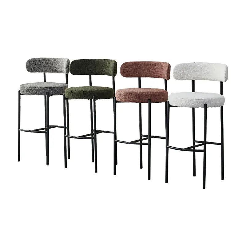 Luxury metal nordic kitchen modern contoured back bar stool cafe high bar chairs for bar table