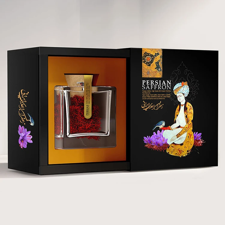 Paper Spice Gift Box Safran Saffron Packing Box Jar Saffron Packaging Box