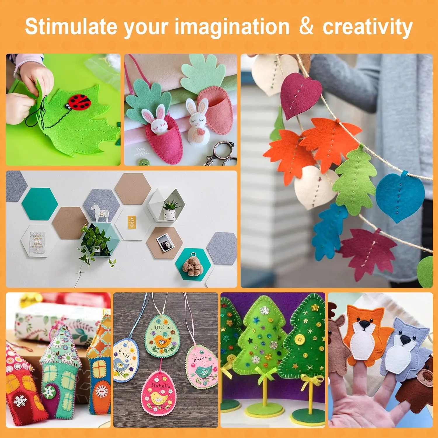 MINGYU Eco-friendly polyester felt fabric for different thickness 1mm 2mm 3mm 4mm 5mm wool felt sheet in 15*15 20*30cm size